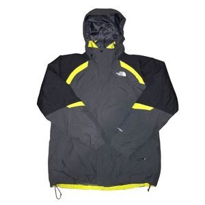 The North Face Hyvent 2 in 1 Insulated Hooded Fleece Jacket Grey & Yellow Mens L